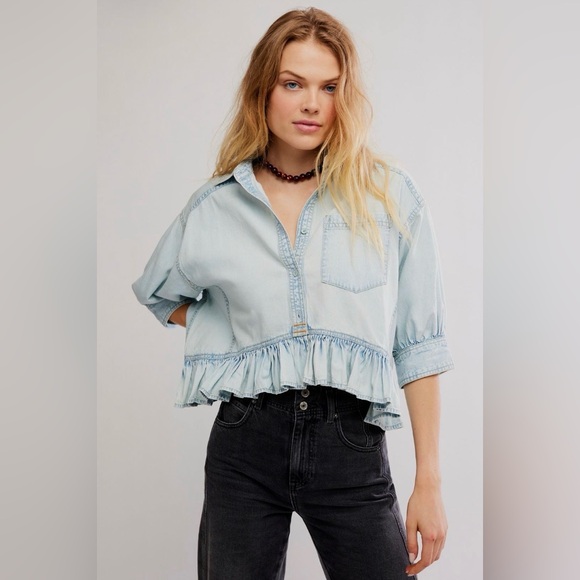FREE PEOPLE Bailey Denim Shirt - Picture 6 of 14